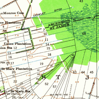 United States Geological Survey Donaldsonville, LA (1939, 62500-Scale) digital map