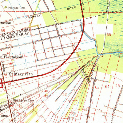 United States Geological Survey Donaldsonville, LA (1965, 62500-Scale) digital map