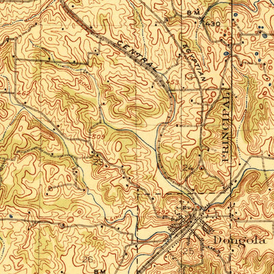 United States Geological Survey Dongola, IL (1923, 62500-Scale) digital map