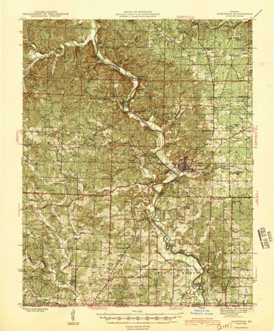 United States Geological Survey Doniphan, MO (1945, 62500-Scale) digital map