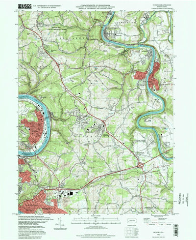 United States Geological Survey Donora, PA (1993, 24000-Scale) digital map