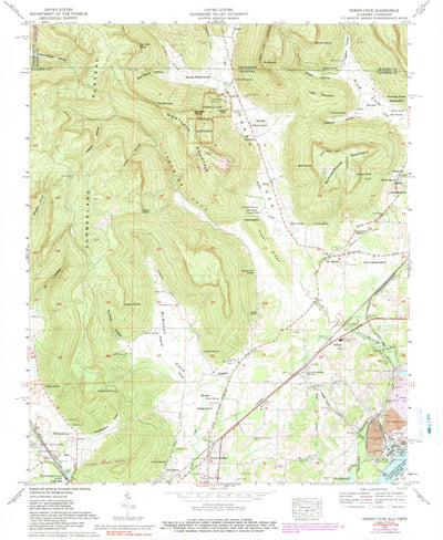 United States Geological Survey Doran Cove, AL-TN (1967, 24000-Scale) digital map