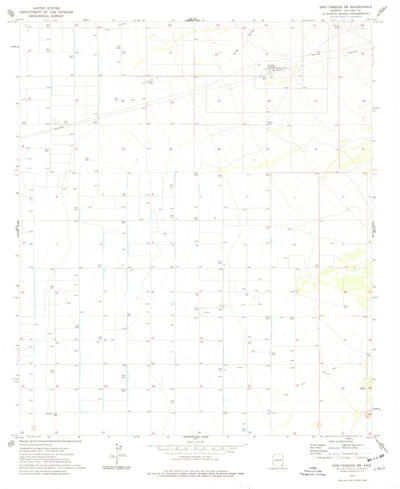 United States Geological Survey Dos Cabezas SW, AZ (1974, 24000-Scale) digital map
