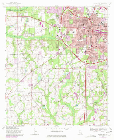 United States Geological Survey Dothan West, AL (1969, 24000-Scale) digital map