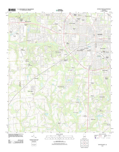 United States Geological Survey Dothan West, AL (2011, 24000-Scale) digital map