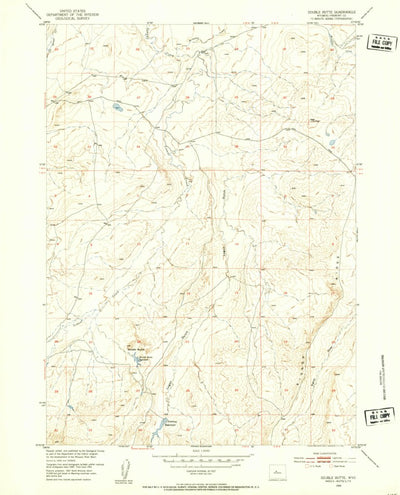 United States Geological Survey Double Butte, WY (1952, 24000-Scale) digital map