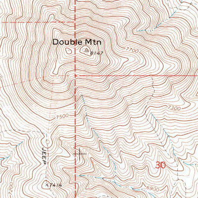 United States Geological Survey Double Mountain, NV (1971, 24000-Scale) digital map
