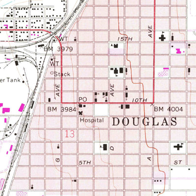 United States Geological Survey Douglas, AZ (1958, 24000-Scale) digital map