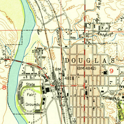 United States Geological Survey Douglas, WY (1950, 24000-Scale) digital map