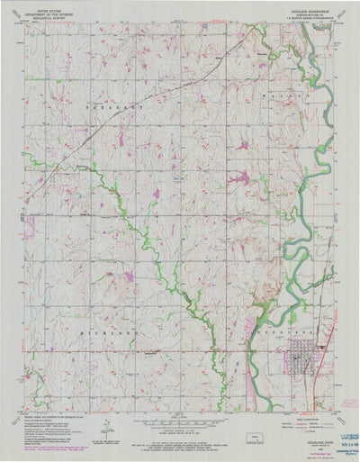 United States Geological Survey Douglass, KS (1955, 24000-Scale) digital map