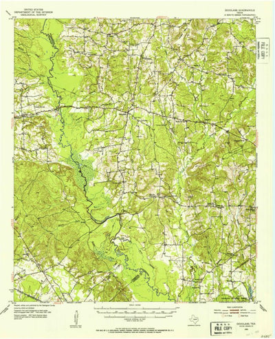 United States Geological Survey Douglass, TX (1952, 62500-Scale) digital map