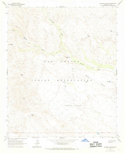 United States Geological Survey Dourine Canyon, AZ (1966, 24000-Scale) digital map