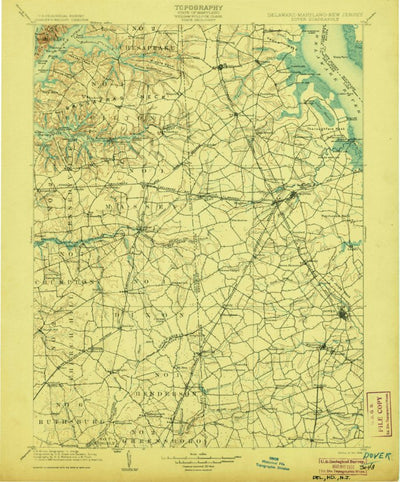United States Geological Survey Dover, DE-MD-NJ (1906, 125000-Scale) digital map