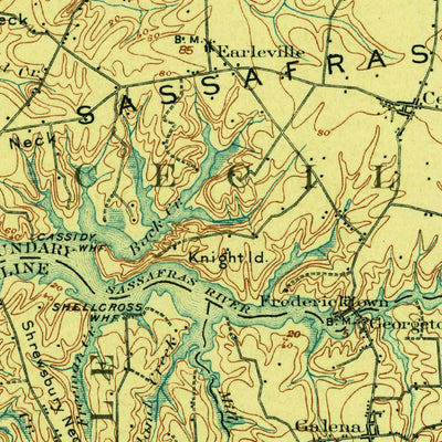 United States Geological Survey Dover, DE-MD-NJ (1906, 125000-Scale) digital map