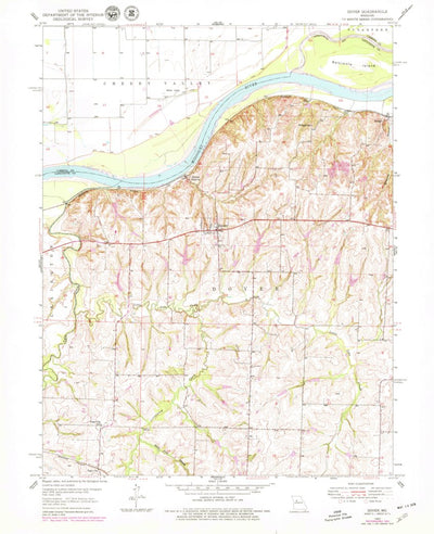 United States Geological Survey Dover, MO (1950, 24000-Scale) digital map