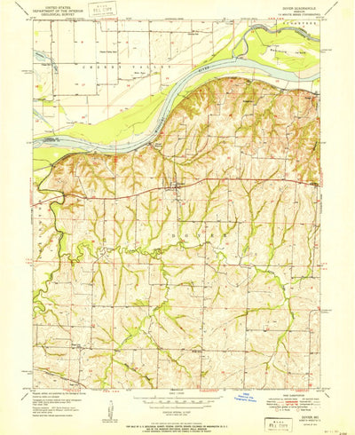 United States Geological Survey Dover, MO (1951, 24000-Scale) digital map