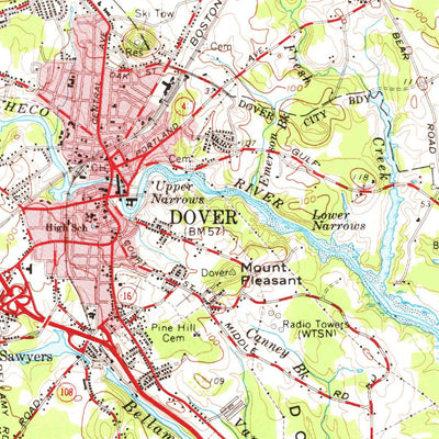 United States Geological Survey Dover, NH-ME (1956, 62500-Scale) digital map