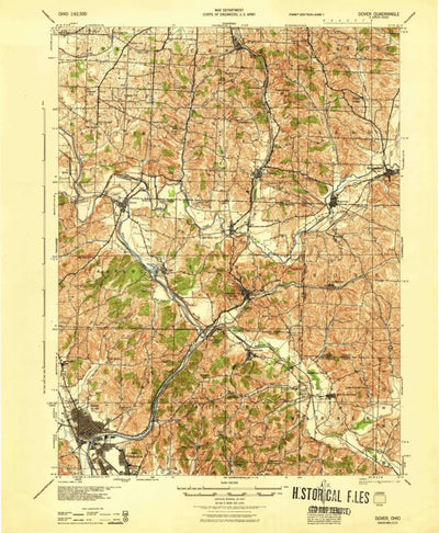 United States Geological Survey Dover, OH (1944, 62500-Scale) digital map