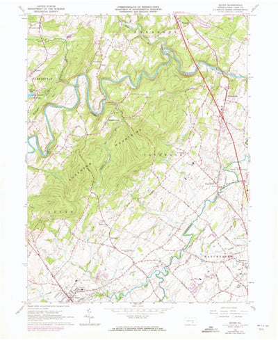 United States Geological Survey Dover, PA (1963, 24000-Scale) digital map