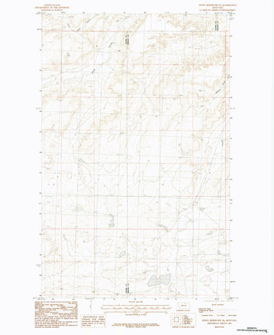 United States Geological Survey Down Reservoir NE, MT (1984, 24000-Scale) digital map