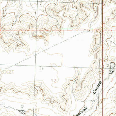 United States Geological Survey Down Reservoir NE, MT (1984, 24000-Scale) digital map