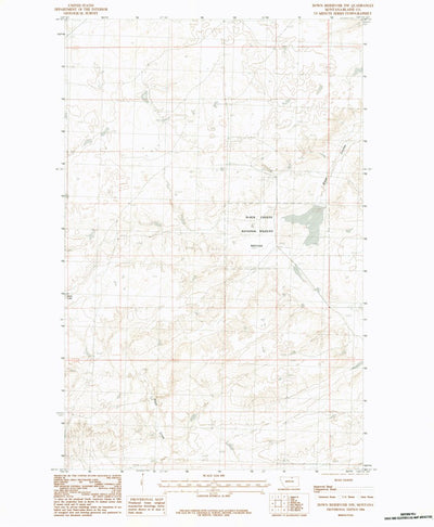 United States Geological Survey Down Reservoir NW, MT (1984, 24000-Scale) digital map