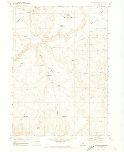 United States Geological Survey Downey Canyon, OR (1969, 24000-Scale) digital map