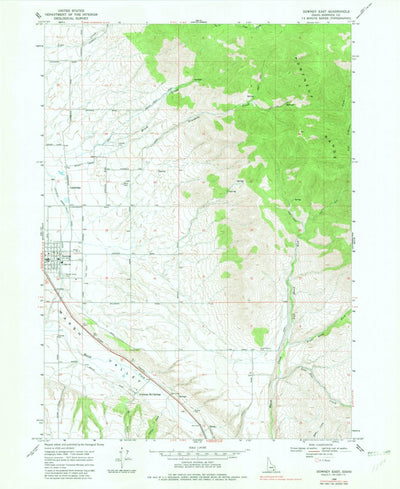United States Geological Survey Downey East, ID (1968, 24000-Scale) digital map