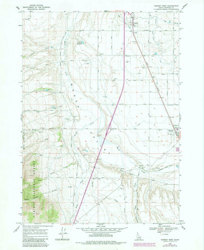 United States Geological Survey Downey West, ID (1968, 24000-Scale) digital map