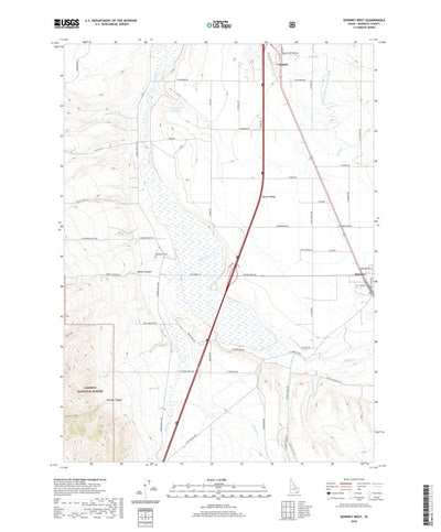 United States Geological Survey Downey West, ID (2020, 24000-Scale) digital map