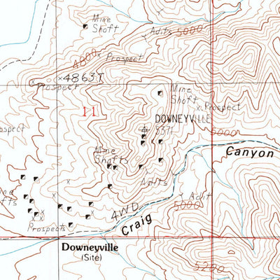 United States Geological Survey Downeyville, NV (1988, 24000-Scale) digital map