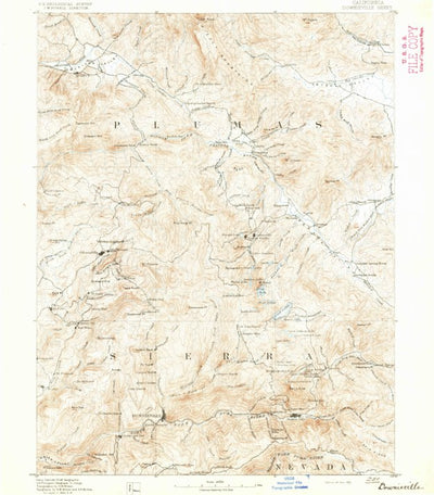 United States Geological Survey Downieville, CA (1891, 125000-Scale) digital map