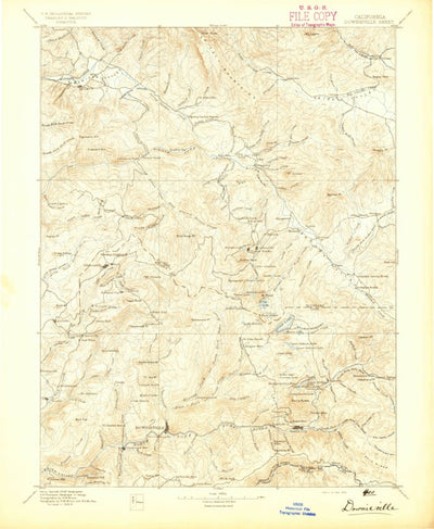 United States Geological Survey Downieville, CA (1895, 125000-Scale) digital map