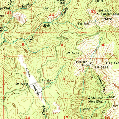 United States Geological Survey Downieville, CA (1951, 62500-Scale) digital map