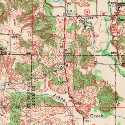 United States Geological Survey Downing, WI (1948, 62500-Scale) digital map