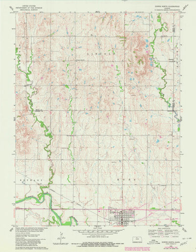 United States Geological Survey Downs North, KS (1960, 24000-Scale) digital map