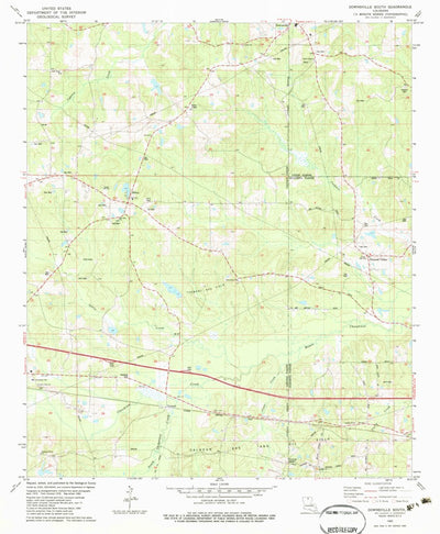 United States Geological Survey Downsville South, LA (1982, 24000-Scale) digital map