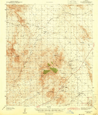 United States Geological Survey Dragoon, AZ (1943, 62500-Scale) digital map