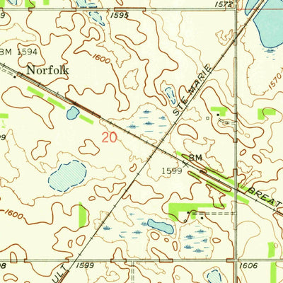 United States Geological Survey Drake, ND (1958, 24000-Scale) digital map