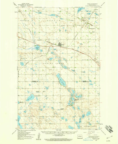 United States Geological Survey Drake, ND (1958, 62500-Scale) digital map