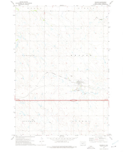United States Geological Survey Draper, SD (1972, 24000-Scale) digital map