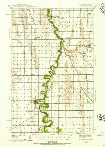 United States Geological Survey Drayton, ND-MN (1939, 62500-Scale) digital map
