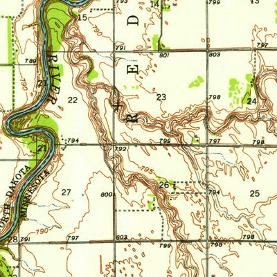 United States Geological Survey Drayton, ND-MN (1939, 62500-Scale) digital map