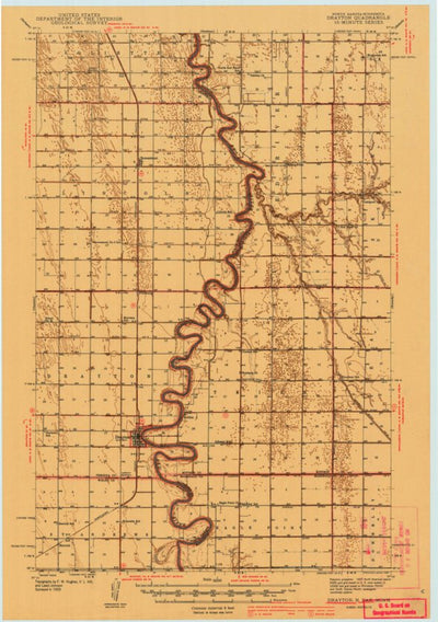 United States Geological Survey Drayton, ND-MN (1941, 62500-Scale) digital map