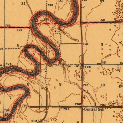 United States Geological Survey Drayton, ND-MN (1941, 62500-Scale) digital map