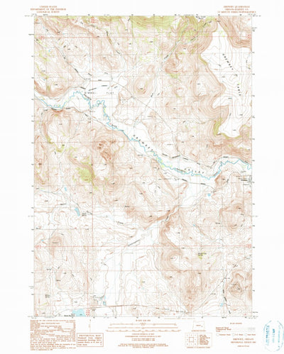 United States Geological Survey Drewsey, OR (1990, 24000-Scale) digital map
