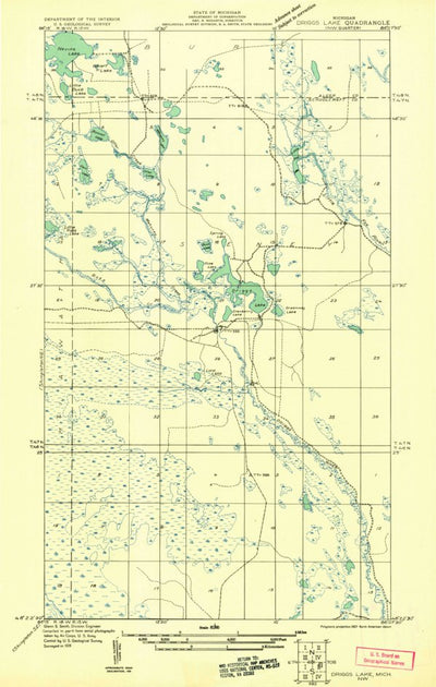 United States Geological Survey Driggs Lake, MI (1931, 31680-Scale) digital map