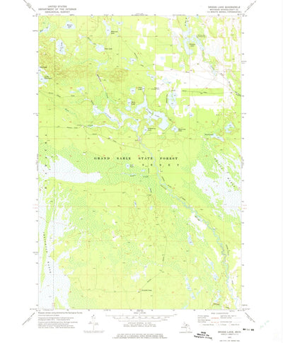 United States Geological Survey Driggs Lake, MI (1972, 24000-Scale) digital map