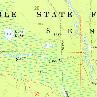 United States Geological Survey Driggs Lake, MI (1972, 24000-Scale) digital map