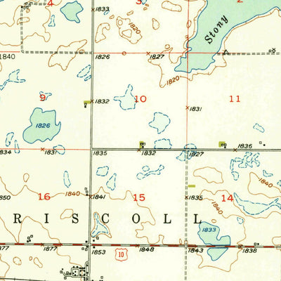 United States Geological Survey Driscoll, ND (1951, 62500-Scale) digital map